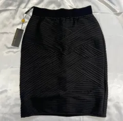 未使用 TADASHI SHOJI タダシショージ プリーツ タイトスカート ブラック S 黒のサムネイル