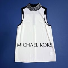 kU22 MICHAEL KORS ビジュー ハイネック ノースリーブシャツ 小さい 