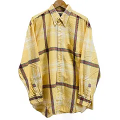 【中古】　NAUTICA　チェックシャツ　長袖シャツ　トップス　コットン　ボタンダウン　ワンポイント　ブランドロゴ　刺しゅう　胸ポケット　古着　/1552