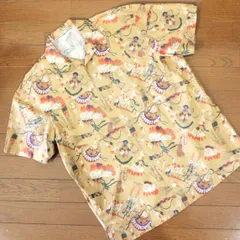 【美品】マドモアゼルノンノン 綿100% 総柄シャツ ブラウス S M相当 ネイティブ柄 ユニセックス Mademoiselle NON NON