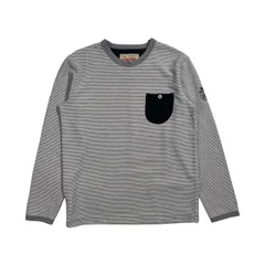 MITSUMINE TRE MONT ミツミネ トレモント ボーダー柄 胸ポケット付き 長袖 Tシャツ サイズ L /グレー・ホワイト系 メンズのサムネイル