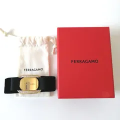 ♡極美品♡　サルヴァトーレ・フェラガモ　Salvatore Ferragamo  バレッタ　ヘアアクセサリー　リボン　ベロア　ビジュー　ラインストーン　【405】のサムネイル