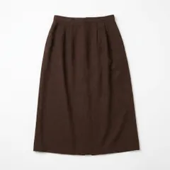 無地 ロングスカート ブラウン バックスリット シンプル