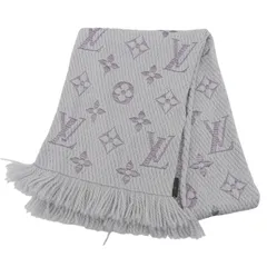 ルイヴィトン LOUIS VUITTON エシャルプロゴマニア マフラー ウール/シルク グレー/ライトパープル M73121 中古 新入荷 LV2114
