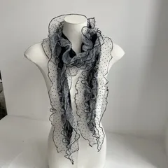 小物 ストール 春 夏 水玉 レース チュール スカーフ ヘアバンド ガーゼ