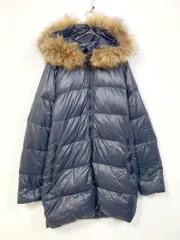 DUVETICA デュベティカ ファー付き ダウン コート size40/紺 ◆■レディース