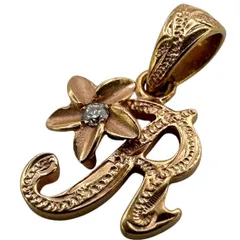 【LONO】 ロノ 14K イニシャル ペンダントトップ  0.9g ネックレス トップ ダイヤモンド ジュエリー アクセサリー レディース 【中古】 USED-B 【9356】のサムネイル