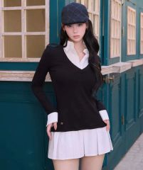 新品 アプワイザー・リッシェ シャツ レイヤード リブ ニット 指原莉乃