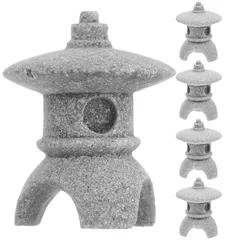 【新品】 YARDWE 石畳 ミニチュア パゴダ像 5個セット 模造パビリオン像 水槽 室内装飾 軽量 盆栽 フィギュア ガーデン オーナメント 1のサムネイル