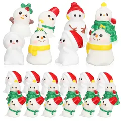 【新品】 Amosfun クリスマス オーナメント飾り 雪だるま ミニチュア置物 36個セット 卓上 書棚 かわいい 小さい クリスマスデコレーション オブジェ 装飾 インテリア雑貨 樹脂製 0