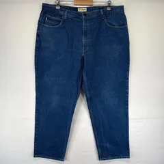 古着 エルエルビーン L.L.Bean デニム パンツ テーパード レザーパッチ 5ポケット 大きいサイズ W42L30  ブルー系 メンズのサムネイル