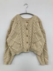 mily bilet カーディガン/ボレロ M ベージュ ウール・ニット 無地 ショート丈 長袖 レディース