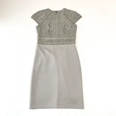 TADASHI SHOJI タダシショージ 美シルエット レース切替 ネオプレン シースドレス ワンピース Lサイズ相当のサムネイル