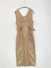 JUNOAH ジュノア ワンピース M ベージュ ウール・ニット 無地 袖なし ミモレ・半端丈 タイト レディースのサムネイル