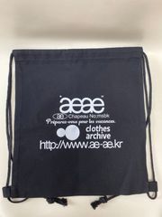 aeae 韓国限定 ブラウン チェック ジムサックナップサック ロゴ