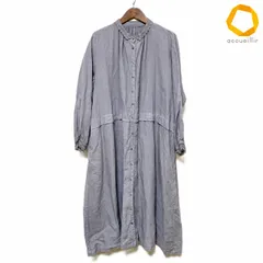 #anc ネストローブ nest Robe ワンピース F グレー シャツ リネン 麻 ロング レース 美品 レディース [988531]