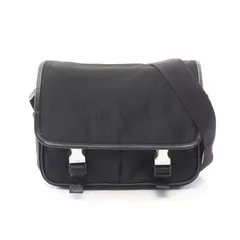 プラダ PRADA ショルダーバッグ ブラック ナイロン サフィアーノレザー メッセンジャーバッグ ユニセックス Used A