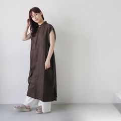アンディさん専用）La chic baton ノースリーブリネンOPココア色