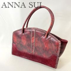 ANNA SUI ハンドバッグ レッド 蝶モチーフ - メルカリ