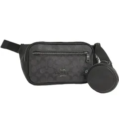 COACH エリアス ベルトバッグ ボディバッグ ポーチ付き シグネチャー レザー ブラックCZ400
