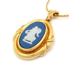 WEDG WOOD(ウェッジウッド) ネックレス ジャスパー ゴールド×ライトブルー×白