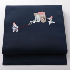 名古屋帯 犬と釣りの刺繍 - メルカリ