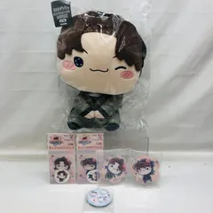 【中古】未開封)6点セット フリューくじ 忍たま乱太郎 ふんわり桜もちぴこの段 ぬいぐるみ ステッカー アクリルスタンド 缶バッジ 土井半助 山田利吉[22]