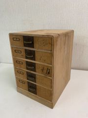 木製 5段 レターケース 書類整理 引き出し 収納 レトロ - メルカリ