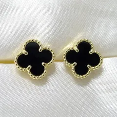 Van Cleef & Arpels ピアス アルハンブラ 750YG K18YG イエローゴールド オニキス 約3.1g