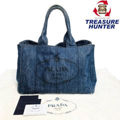 極美品】PRADA カナパ S デニム トートバッグ 三角ロゴプレート プラダ