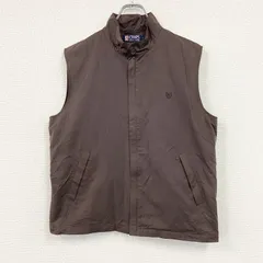CHAPS　チャップス　RALPH LAUREN　ラルフローレン　裏地付き　フルジップベスト　茶色　ブラウン　Lサイズ　古着のサムネイル