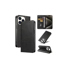 【新品】 QUEASON【iPhone 15Pro 用 ケース 手帳型】マグネット式 いphone15pro 用 ケース スタンド機能 iphone15pro 用 スマホケース カード収納 iphone15プロ 用 スマホケース 耐衝撃 落下防止 防塵（ブラッ
