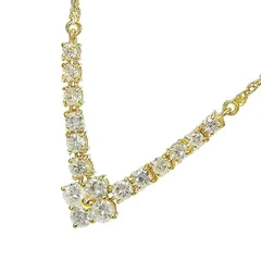 UNOAERRE ウノアエレ フラワー モチーフ ダイヤ ネックレス K18YG 750 イエローゴールド ダイヤモンド 46.5cm 首飾り 4.2g アクセサリー レディース 送料無料 241100106685 ★のサムネイル