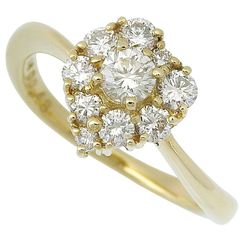 K18 ベルシオラ ダイヤモンド 0.24ct リング スクエア YG 750 - メルカリ