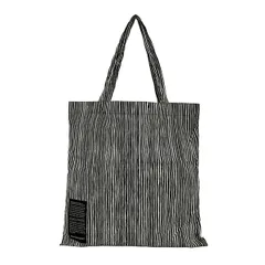 marimekko(マリメッコ) トートバッグ - 黒×白 ストライプ コットン