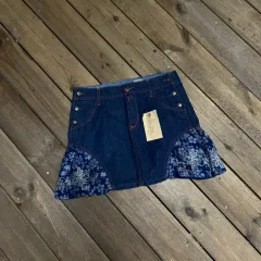 REPLAY DENIM BLUE JEAN フラワー デニム ミニスカート