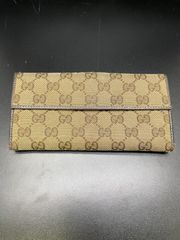 グッチ オールドグッチ 長財布 GGスプリーム ヴィンテージ ベージュ 茶