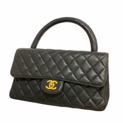 【6ec3188-k】シャネル ハンドバッグ マトラッセ ラムスキン ブラック ゴールド金具【中古】レディース