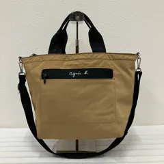 2806　agnes b.　アニエスベー　2way　ショルダーバッグ　ハンドバッグ　トートバッグ　ベージュ　ブラック　黒　無地　レディース　シンプル　カジュアル　きれいめ