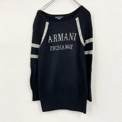 ARMANI EXCHANGE　ウールニットセーター　黒　ブラック　Mサイズ　古着のサムネイル
