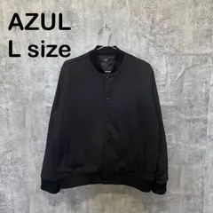 【Y-768】AZUL アズール メンズ L スタジャン ブラック  ブルゾン ストリート 無地 シンプル 黒 ジャケット 古着 アメカジのサムネイル