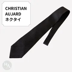 クリスチャン・オジャール ネクタイ 総柄 日本製 絹100% ブラック/グレー やや難のサムネイル