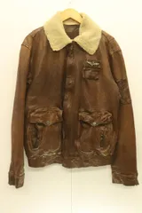 【中古】 AERONAUTICA MILLITARE メンズレザージャケット 56 レザージャケット AERONAUTICA MILLITARE 56 茶 ブラウン レザーのサムネイル