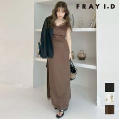 FRAY ID アシメラッフルサテンドレス サイズ0 美品 ワンピース 黒