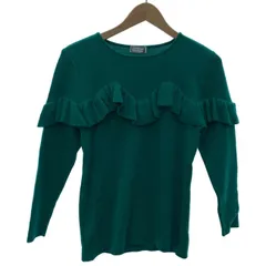 【中古】　Yves Saint Laurent　セーター　長袖　ニット　トップス　クルーネック　無地　フリル　ハイゲージ　古着　/2497のサムネイル