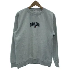 【中古】　TOMMY JEANS　スウェット　長袖　トレーナー　トップス　クルーネック　裏起毛　ブランドロゴ　刺しゅう　古着　/1283