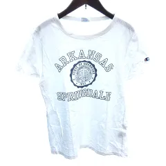 チャンピオン CHAMPION カットソー Tシャツ ラウンドネック プリント 半袖 M 白 ホワイト /AU