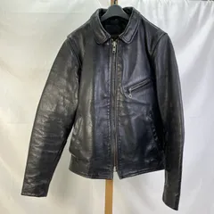 01w-6139 バンソン VANSON  ENF シングルライダースジャケット エンフィールド  ブラック  サイズ36  USA製 レザー  メンズ   アウター  【中古品】のサムネイル