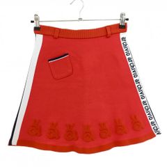 [New] Archivio Knit Skirt, Red x White, Elastic Waistband, Acrylic Blend, Women's Golf Wear