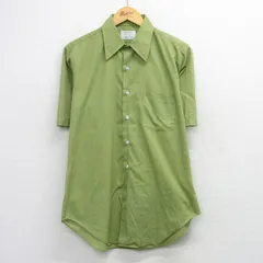 L/古着 アロー 半袖 シャツ メンズ 70年代 70s USA製 黄緑 26apr22のサムネイル
